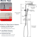 SonTiy Rain Shower Head with Handheld Spray and Shower Shelf, All Metal Shower - Image 9