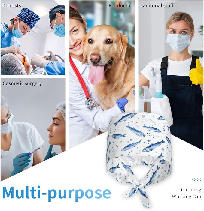 Alligator Ice Cream Working Cap, Scrub Cap - Image 7