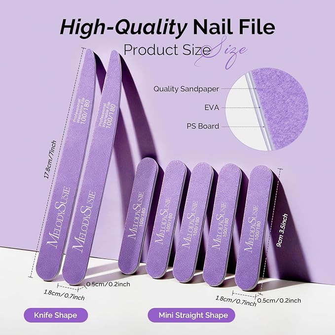 MelodySusie Nail File Kit, Professional Manicure Pedicure Supplies - Image 6