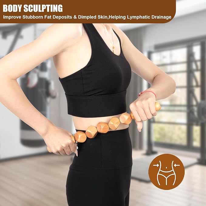 KintKita Wood Therapy Massage Tool 6 in 1, Lymphatic Drainage Massager - Image 4