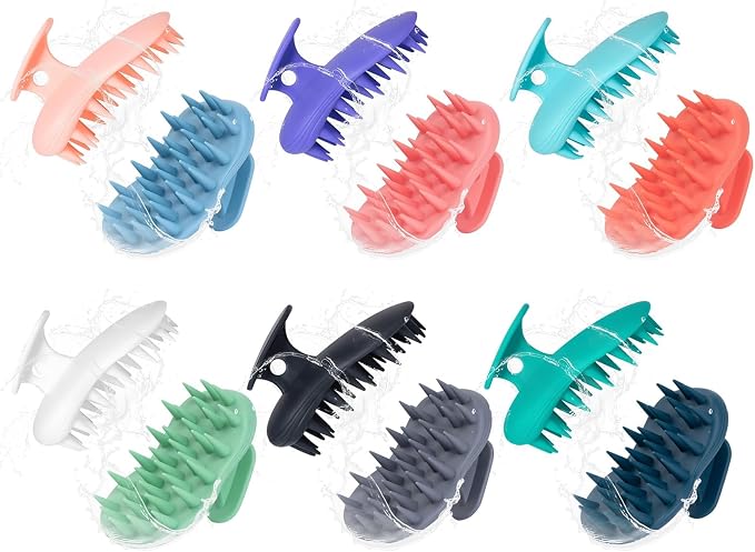 4pcs Shampoo Brush Hair Scalp Massager, 100% Silicone Scalp Scrubber, Scalp by Unknown