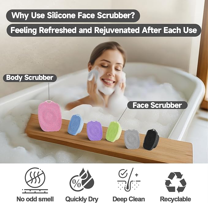 2 PCS Face Scrubber, Soft Silicone Face Exfoliator - Image 6
