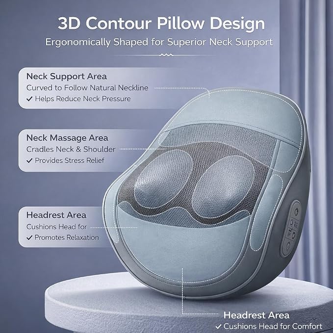 Back & Neck Massager with Heat for Pain Relief, 3D Deep Kneading Massage - Image 4