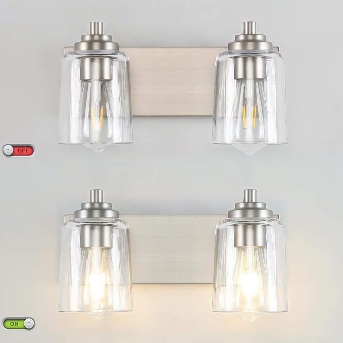 SOLFART Brushed Nickel Bathroom Light Fixture Vanity Lighting Fixtures Over - Image 2