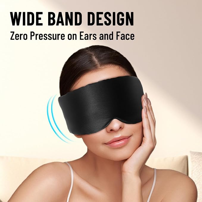 100% Mulberry Silk Sleep Mask, Large Eye Cover - Image 5