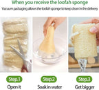 Natural Loofah Sponge, Organic Bath Loofah Pack, Lufas Exfoliating Body Scrubber - Image 5