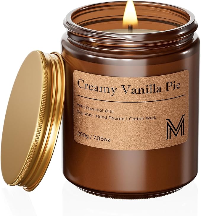 M&SENSE CreamyVanillaPie Scented Christmas Candle Gift, Aromatherapy Candle Set by MSENSE