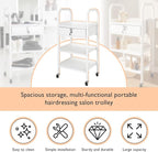 LEIBOU Beauty Salon Trolley Cart Hair Station - Image 6