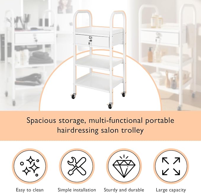 LEIBOU Beauty Salon Trolley Cart Hair Station - Image 6