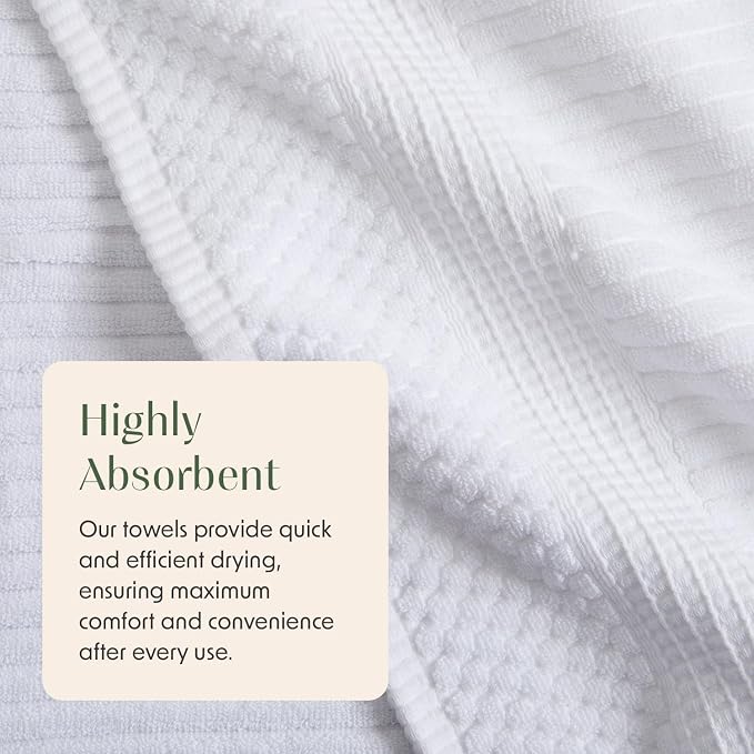 Springtree Home 100% Cotton Bath Towel Set of 4 | Super Soft & Absorbent - Image 8