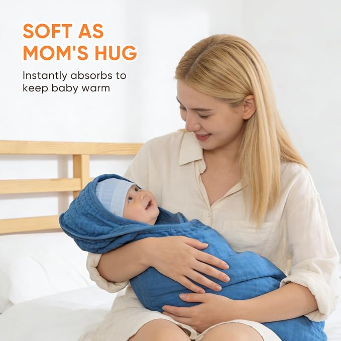 MIGIOL Muslin Baby Towels 100% Cotton ，Super Soft Muslin Baby Bath Towel - Image 8