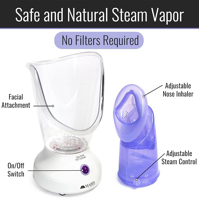Mabis Steam Inhaler with Adjustable Facial & Nasal Mask - Image 2
