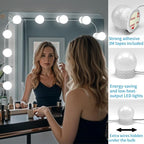 LED Vanity Mirror Lights with 12 Stick On Dimmable Bulbs, 3000K 4500K 6500K & - Image 4