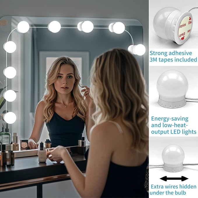 LED Vanity Mirror Lights with 14 Dimmable Bulbs, 3000K 4500K 6500K & 10 - Image 6
