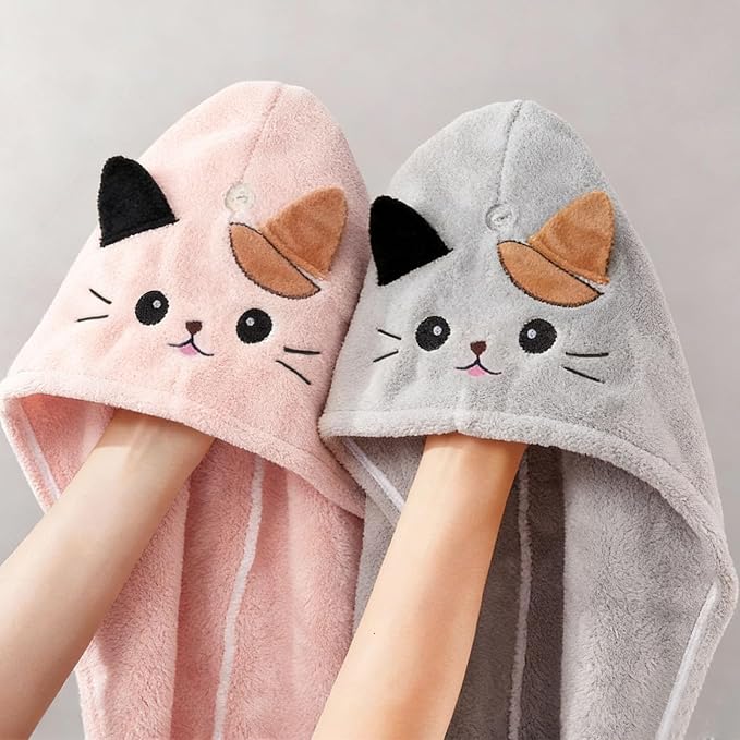 2Pack Microfiber Hair Towel Wrap - Image 4