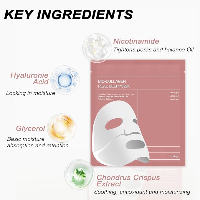 8pcs Collagen Face Mask, Hydrogel Overnight Face Mask - Image 6