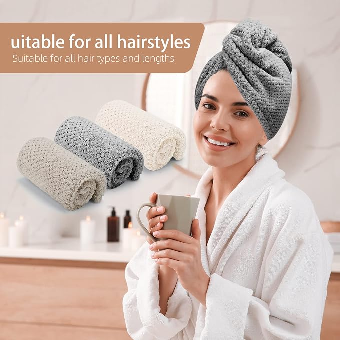 CZZXI 3 PCS Microfiber Hair Towel - Image 6