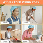 Adjustable Scrub Cap with Buttons & Sweatband, Working Hat with Elastic Tie Back - Image 7