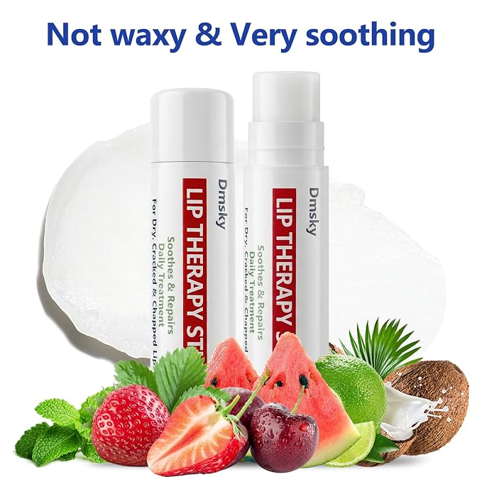 Dmsky Lip Therapy Lip Balm Stick, 10 Natural Berry Flavor Healing Hydrating - Image 6