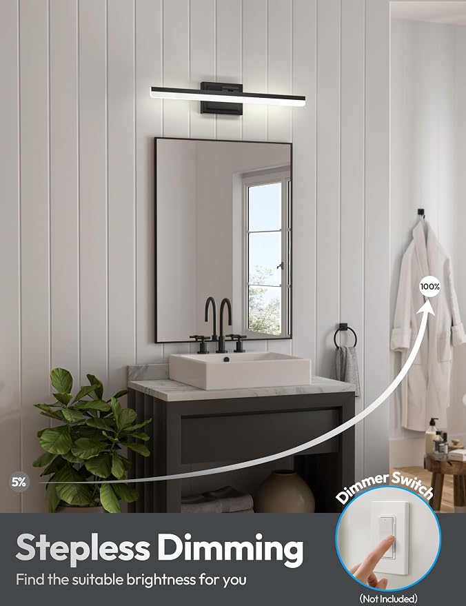 VOLISUN Modern Bathroom Vanity Light 24 inch, 24W Dimmable 5CCT Led Bathroom - Image 4