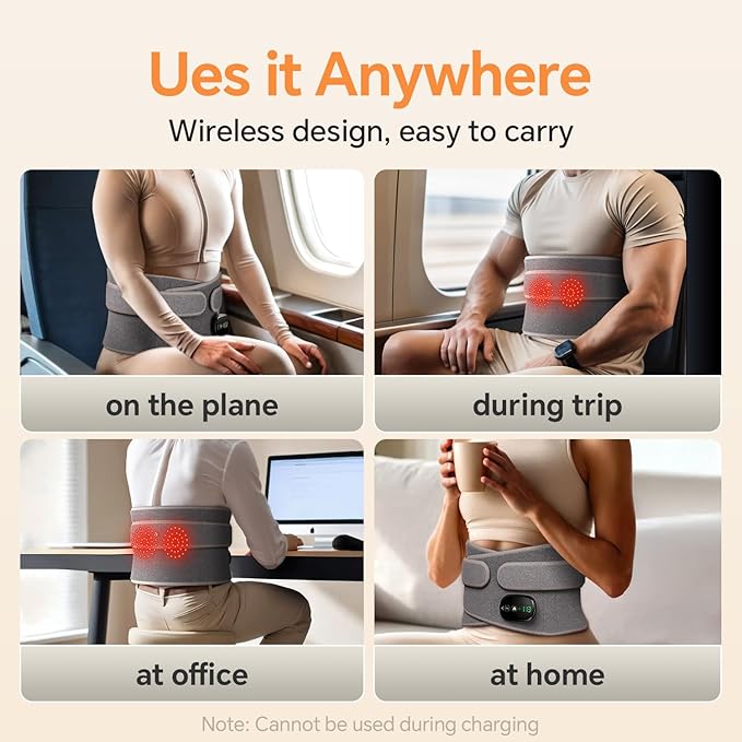 Heating Pad for Back, Lumbar Massager, Heated Waist Belt Wrap, Lower Back Pad - Image 6