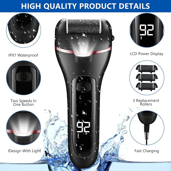 zikillya® Electric Foot Callus Remover, 16 Pack Foot File Pedicure Kit Tools - Image 2