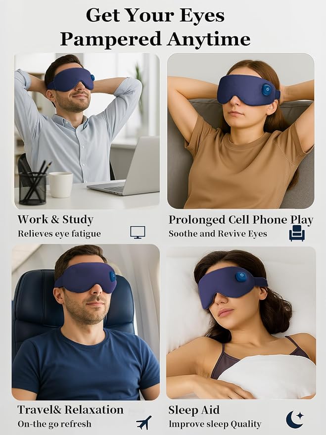 Heated Eye Mask, Cordless Warm Eye Compress - Image 6