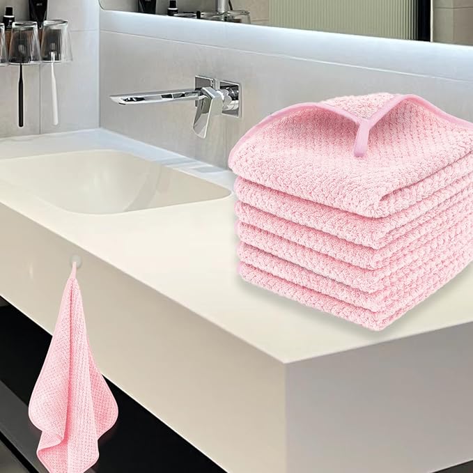 MaopaoBeauty 6 Piece Washcloth Set, 100% Microfiber - Image 7