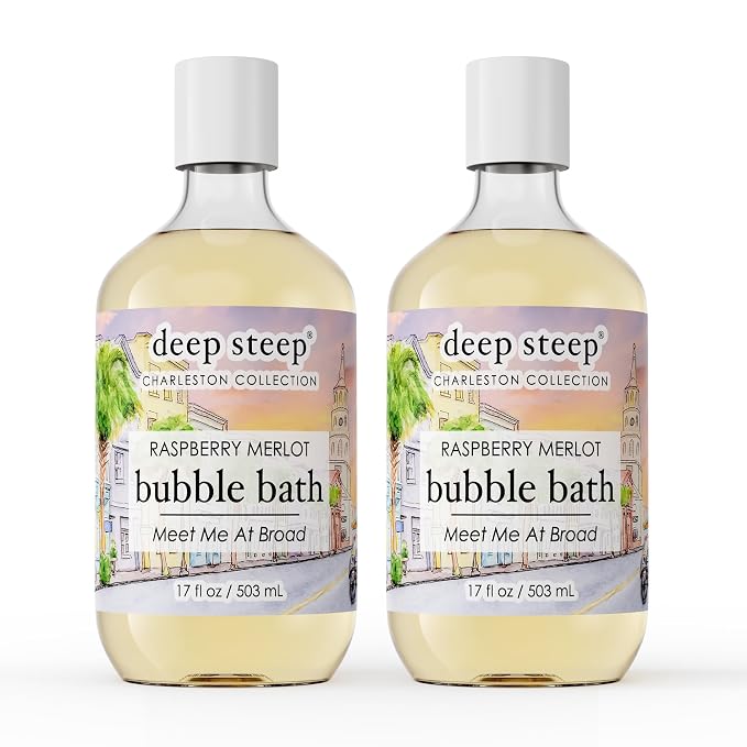 Deep Steep Bubble Bath, Raspberry Merlot 17 oz – Hypoallergenic, Clinically by DeepSteep