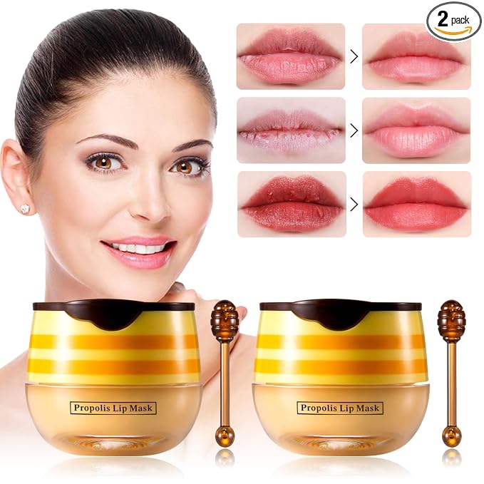 2 PCS Honey Lip Balm Pot, Honey Lip Mask, Hydrate & Moisturizing Skin Care by Unknown