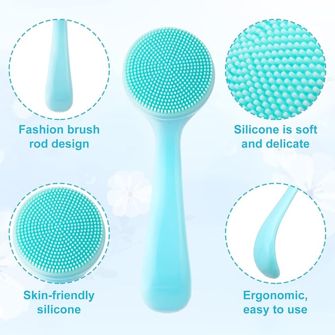 HINZIC 4 Pack Silicone Manual Facial Cleansing Brush, Skin Friendly Waterproof - Image 4