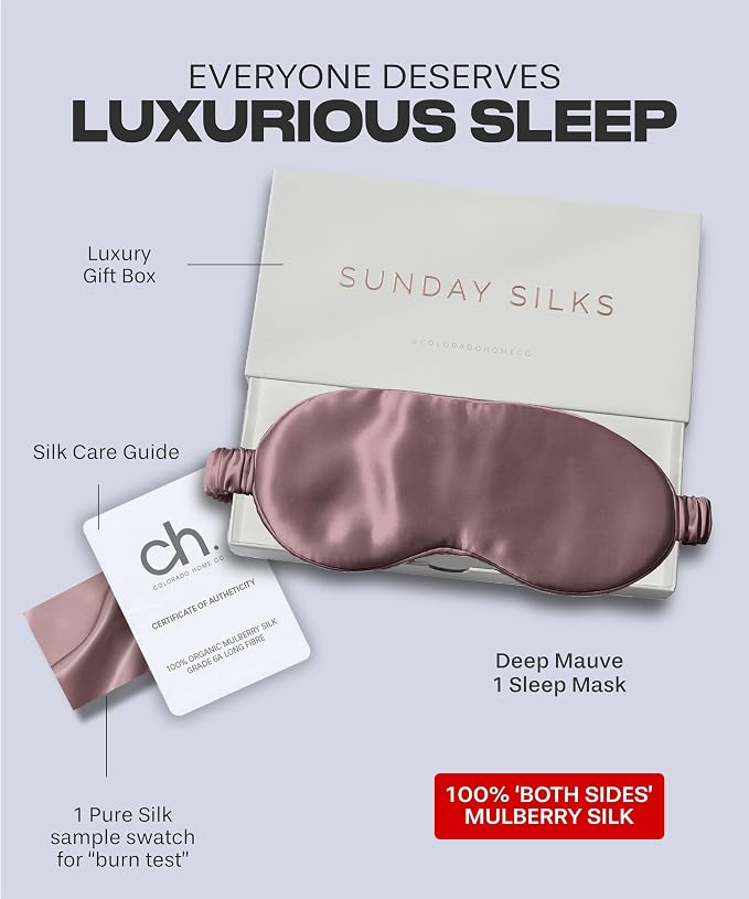 SUNDAYSILKS™ Exclusive Mulberry Silk Sleep Mask | Soft Eye Covers, and - Image 4