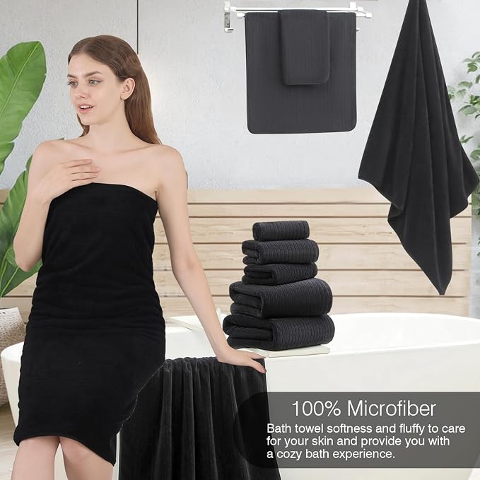 18 Piece Family Bath Towel Set Include 6 Bath Towels, 6 Hand Towels and 6 - Image 4