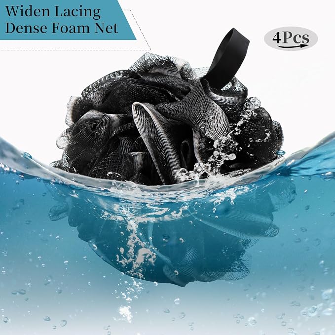 BCKENEY Bath Loofah Shower Sponge Body Back Scrubber Soft Mesh Shower Puffs - Image 5