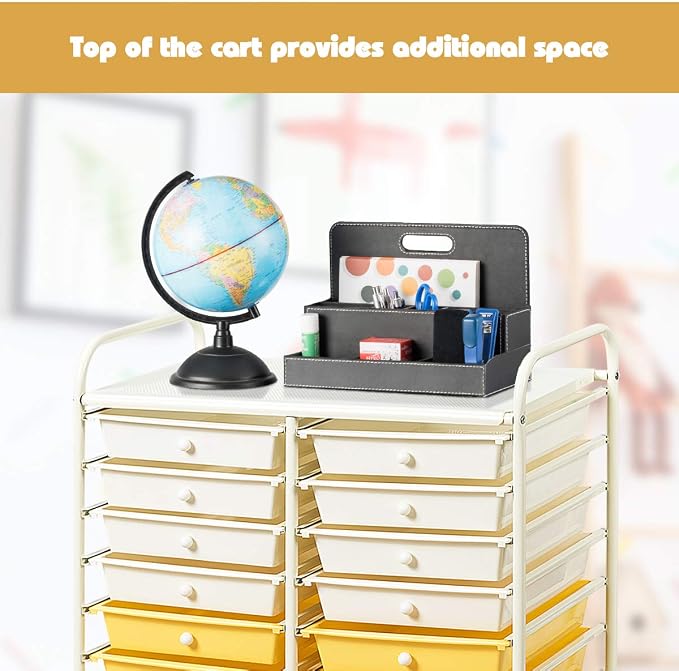 Giantex 20 Drawer Rolling Storage Cart Tools Scrapbook Paper Office School - Image 6