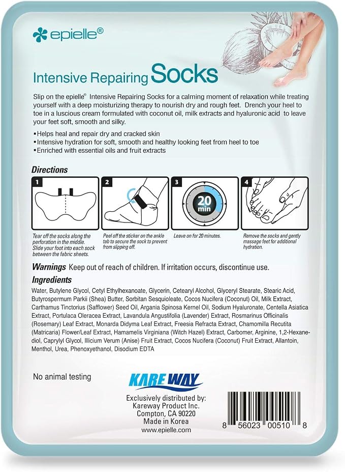 Epielle Intensive Repairing Foot Mask 6 Pairs, Soften - Image 8