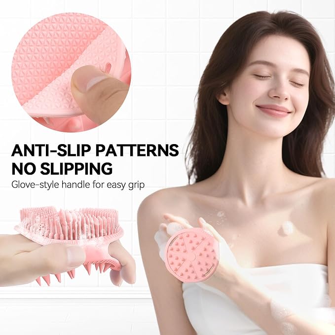 2-Pack Soft Silicone Dual-Sided Body Scrubber & Loofah | Gentle Exfoliating - Image 3