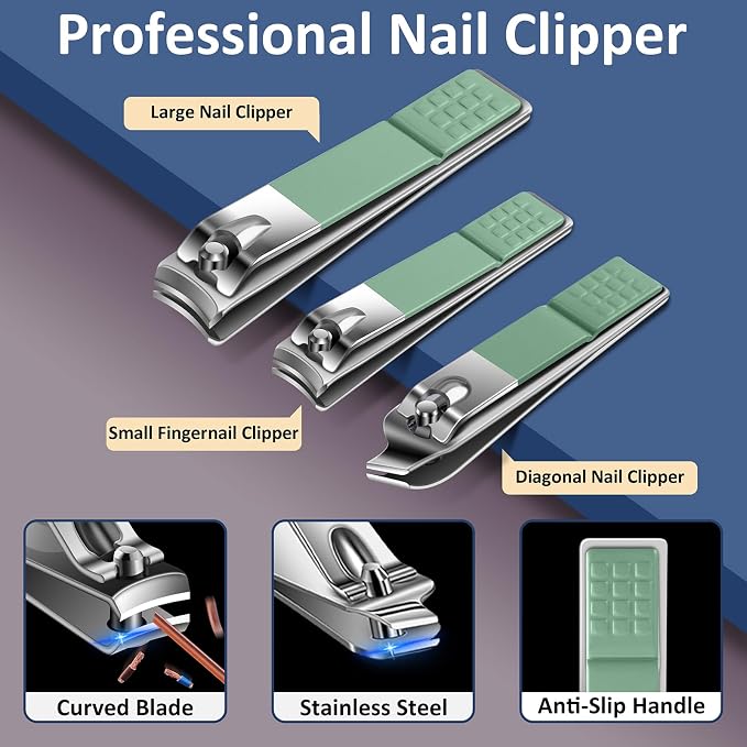 BLESWIN 10-Piece Nail Clipper Manicure Set, Professional Small Nail Care Kit - Image 3