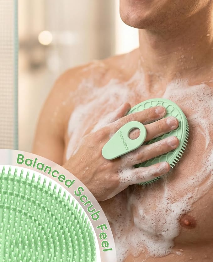4 Pack Soft Silicone Shower Brush Body Wash Bath Exfoliating Skin Massage - Image 6