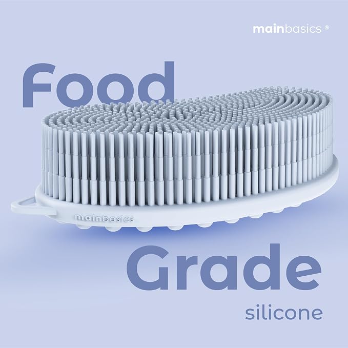 MainBasics Silicone Body Scrubber Dual-Sided Shower Loofah and Massaging Nodes - Image 6