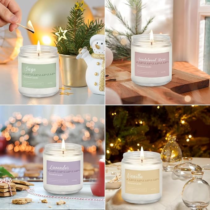 6 Pack Scented Candles Gift Set, Long Lasting Aromatherapy Candles - Image 7