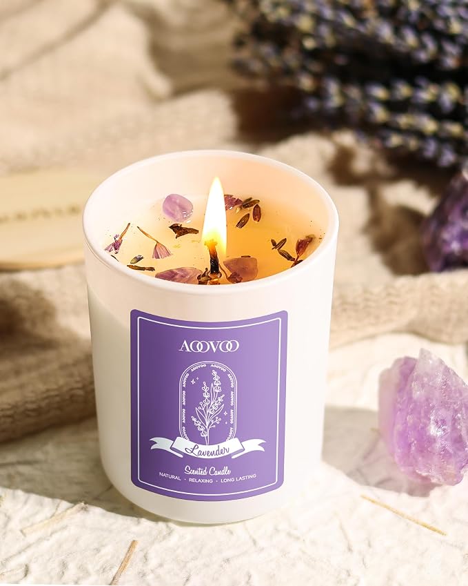 AOOVOO Lavender Scented Candle Set 2 Pack - Image 5