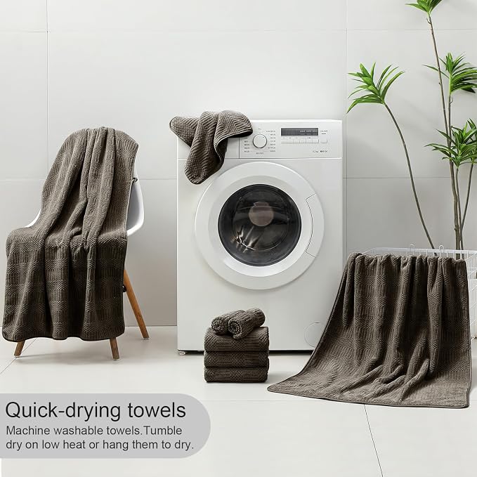 8 Piece Bath Towel Set-2 Oversized Bath Sheets, 2 Hand Towels, 4 - Image 8