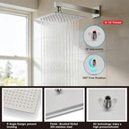 Midanya Shower System with Tub Spout, Bathtub Shower Faucet Set with Square - Image 8