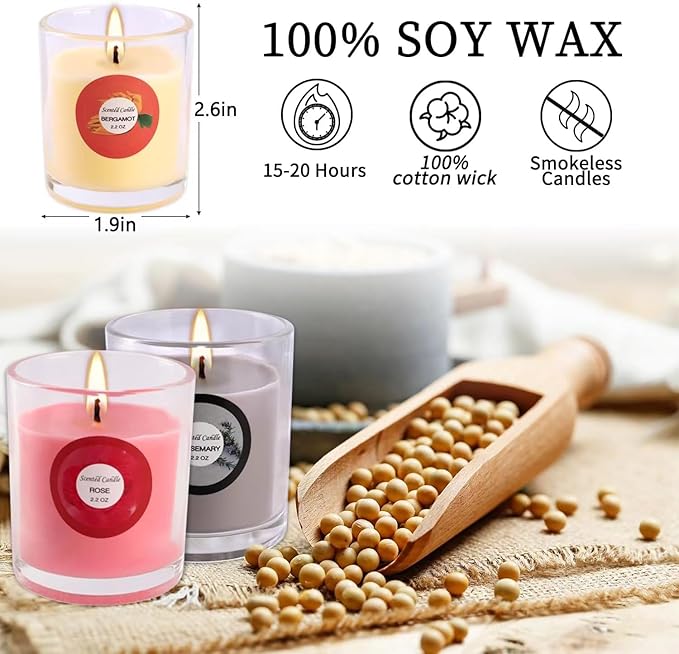 WPONSZU 40pack Scented Candles Gift, Natural Soy Wax Jar Candles, Small - Image 7