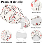 Women Working Cap with Buttons Bouffant Hat Autumn Leaves Nurse Scrub Caps Long - Image 4