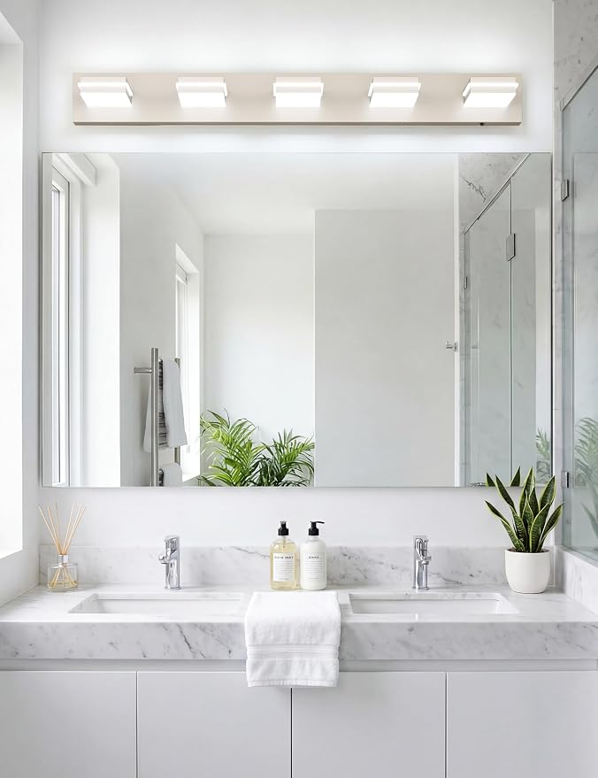 VOLISUN Modern Bathroom Vanity Light Fixtures, Brushed Nickel LED Bathroom - Image 5
