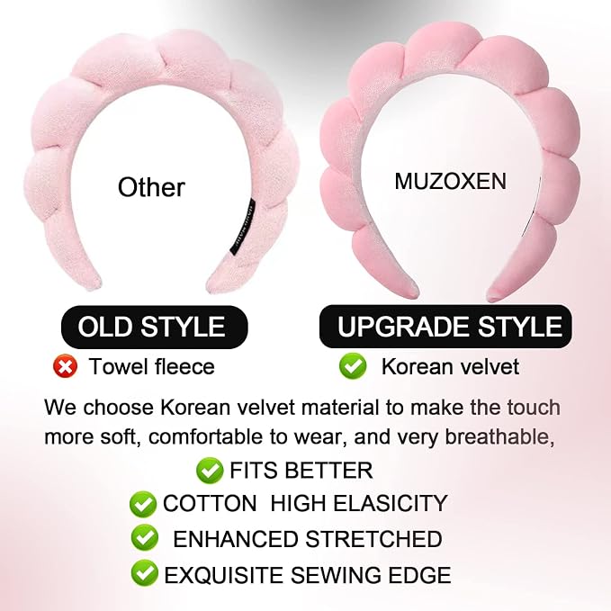 Luckybear Spa Headband for Washing Face, Velvet Makeup Headband - Image 2