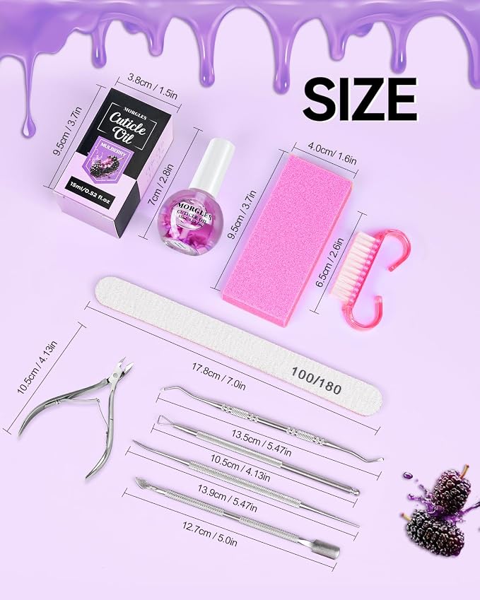 MORGLES Nail Care Kit, Manicure and Pedicure Tools Kit, 3 Nail File 100/180 - Image 7