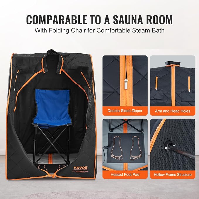 VEVOR Infrared 1050W Portable Sauna Tent Personal Sauna Kit - Image 6